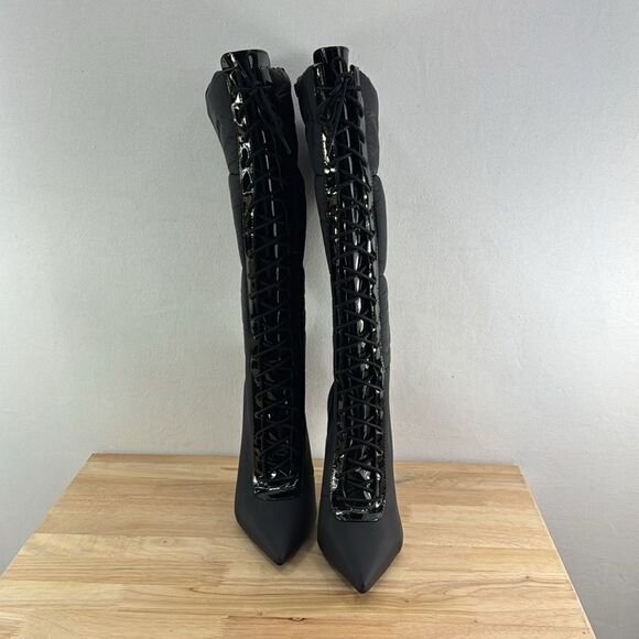 INC International Concepts Sicole Lace-Up Boots- Black- Size 8.5 M (Medium)- NIB - Picture 2 of 8